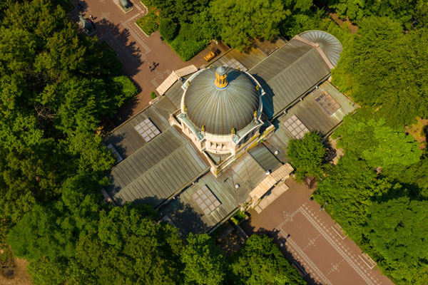 aerial view of the Bronx Zoo entrance
