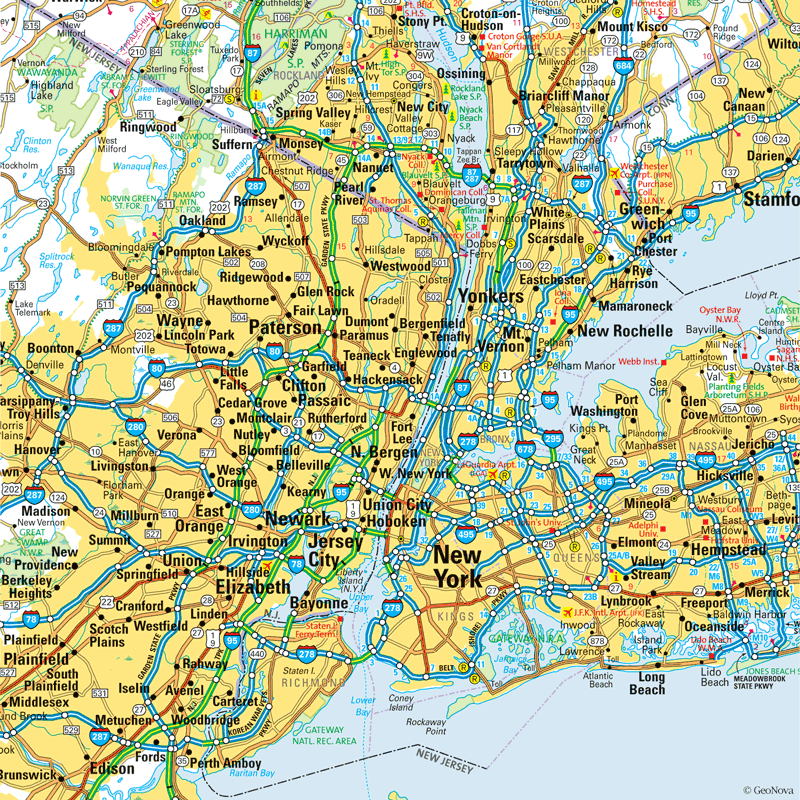 New York City metropolitan area map
