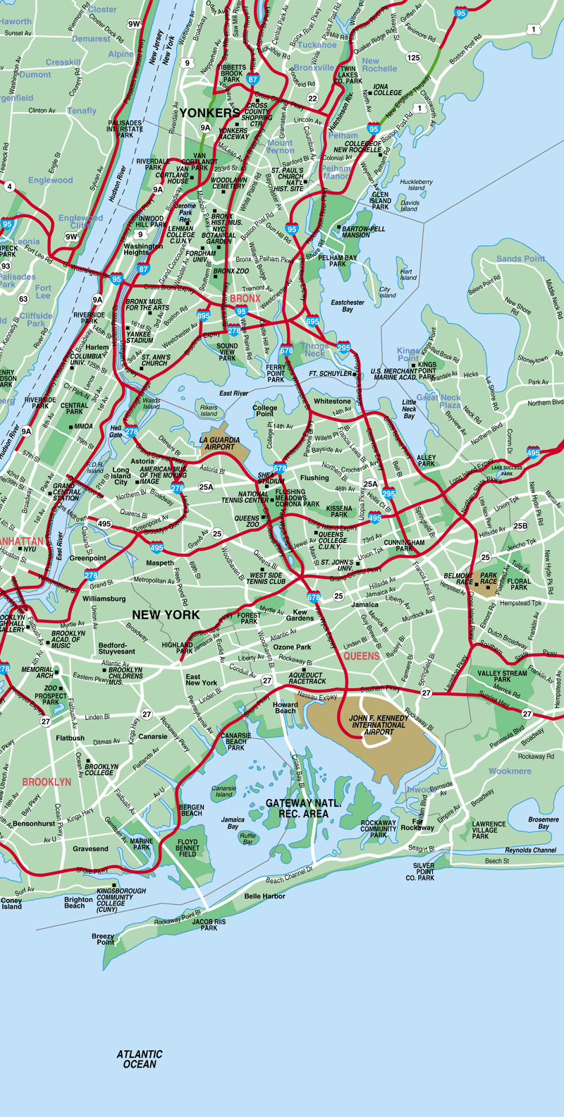 eastern New York City map